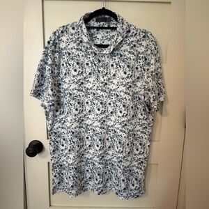 G/FORE Botanic Garden Tech Jersey Golf  Polo Shirt Large Blue